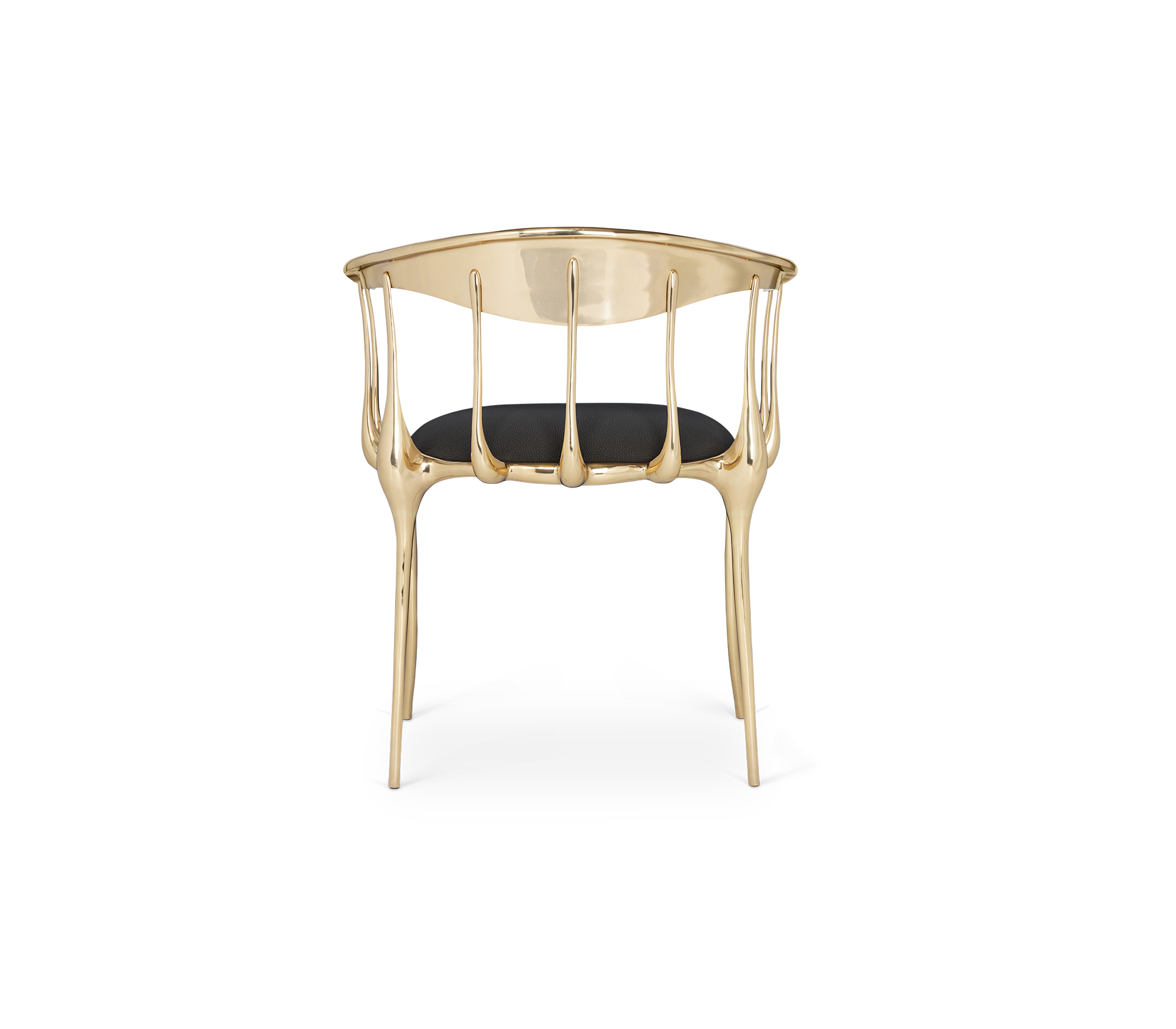 Nº11  Surrealist Polished Gold Cast Brass Dining Chair