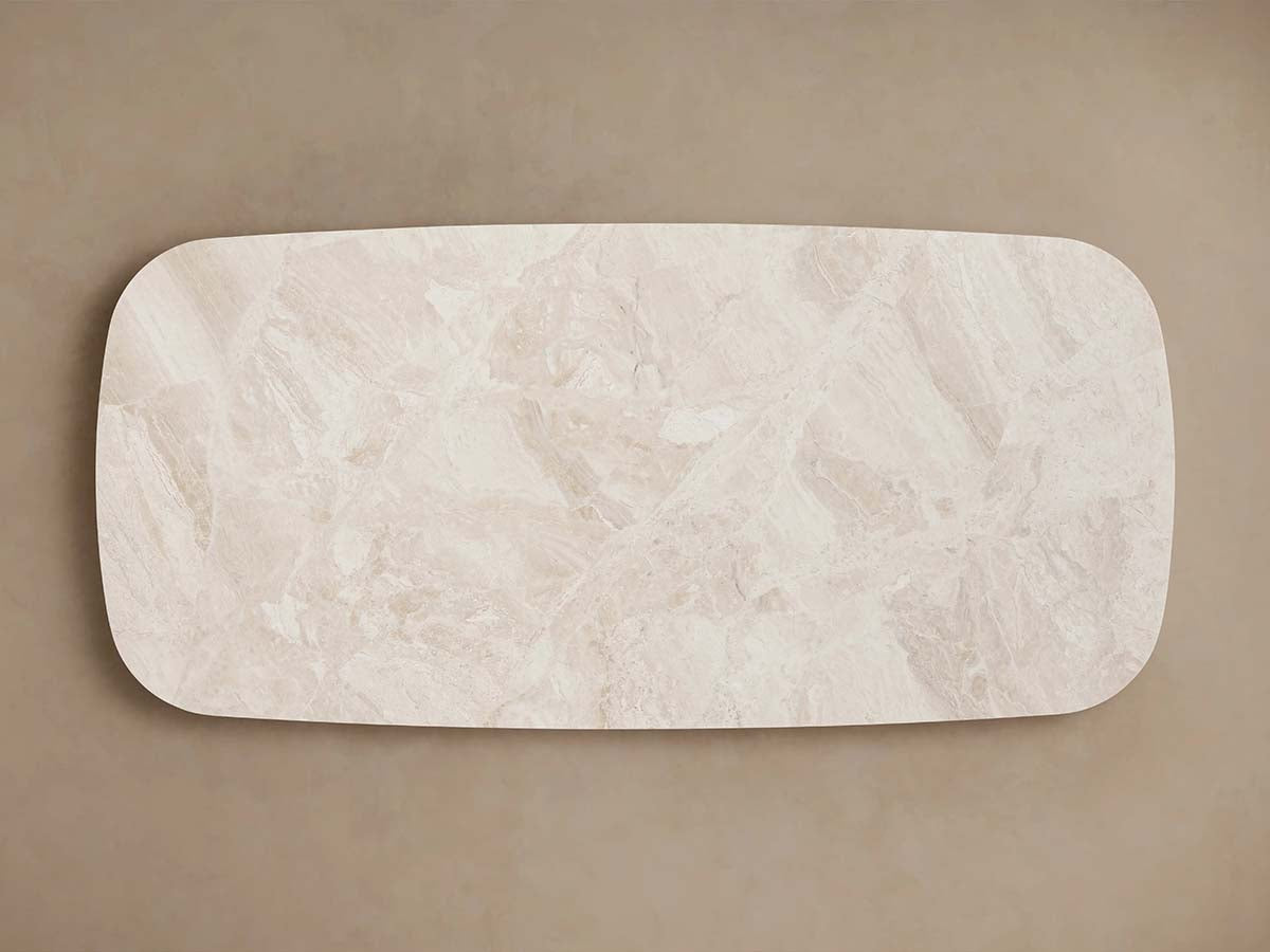 Danny Rectangle Coffee Table with Marble Top Oak & Wood Cocktail Table Living Room Center Tea Table
