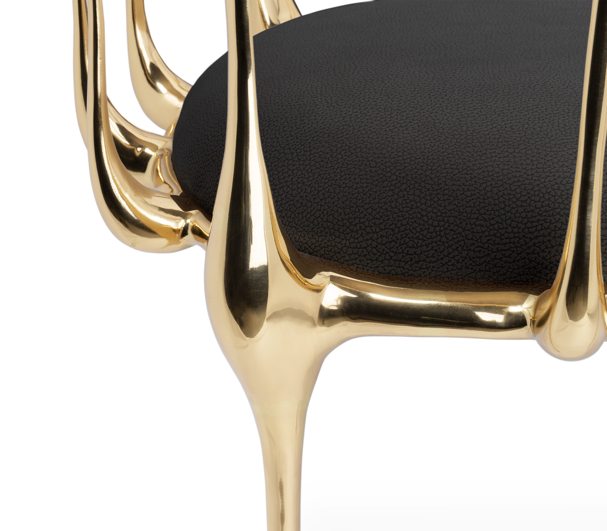 Nº11  Surrealist Polished Gold Cast Brass Dining Chair