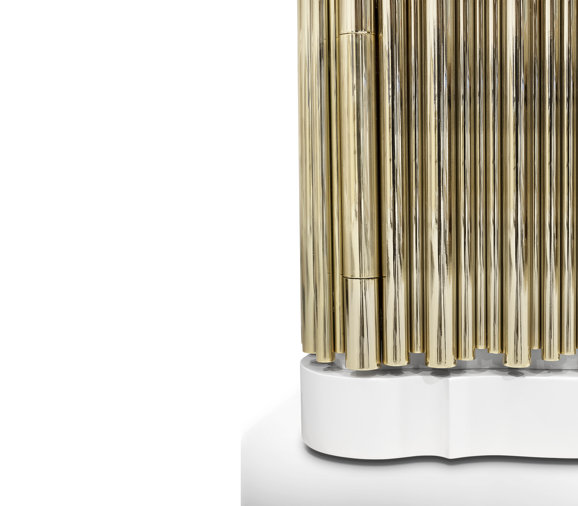 Symphony Tubular Gold Plated Modern Luxury Nightstand