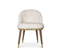 Imperfectio Hammered Brass Textured Velvet Dining Chair