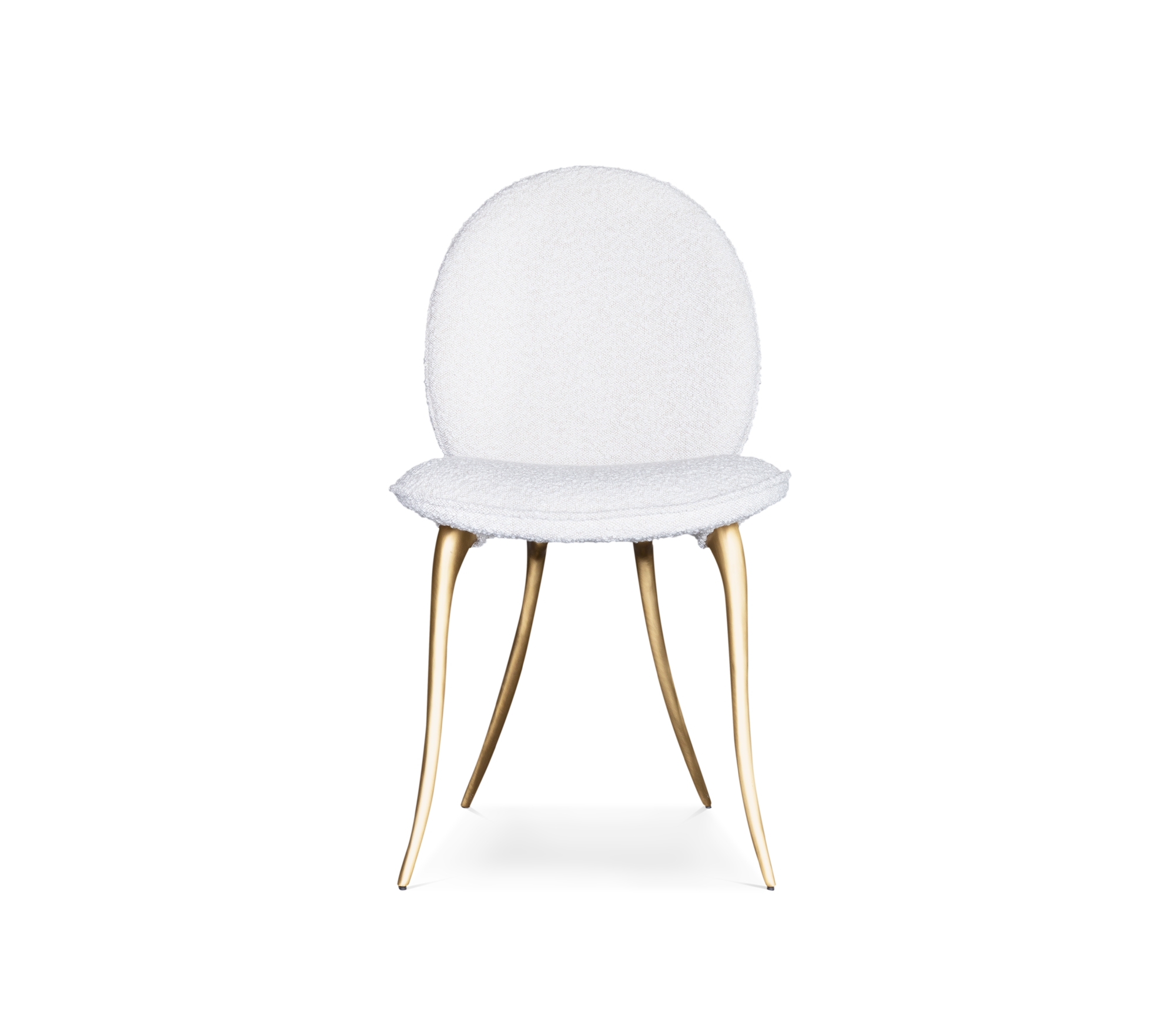 Soleil Curved Brass Modern Luxury Dining Chair