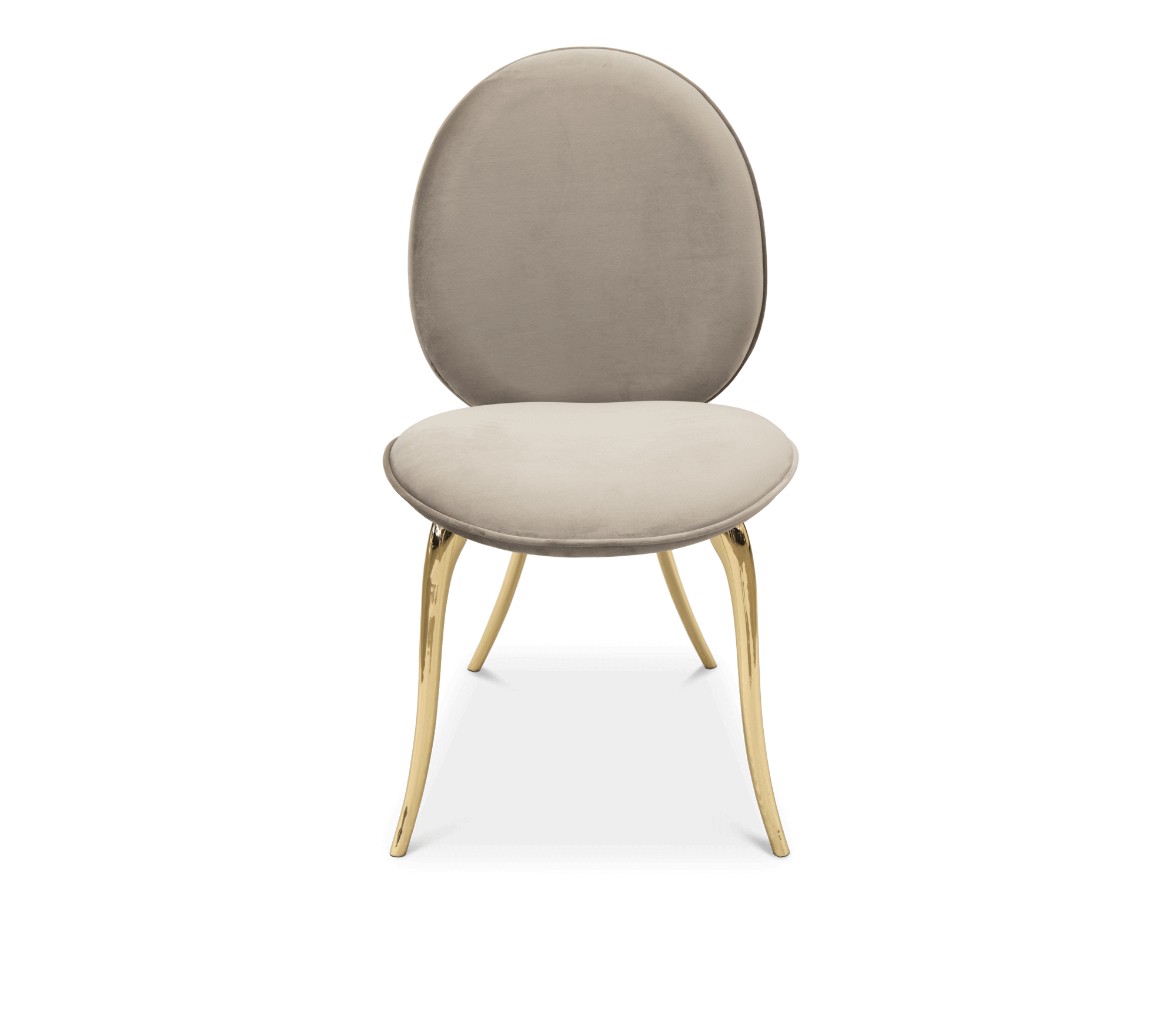 Soleil Curved Brass Modern Luxury Dining Chair