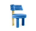 Kerr Tiered Velvet Polished Brass Dining Chair