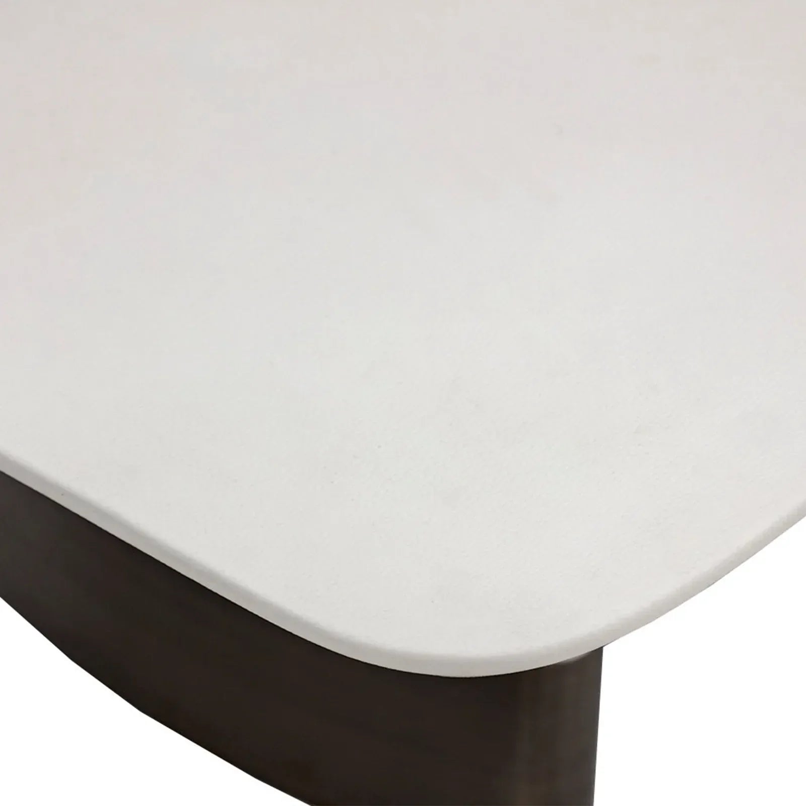 Carolin Pebbled Cream Faux Leather Top Dining Table with Wood Base