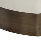 Carolin Pebbled Cream Faux Leather Top Dining Table with Wood Base