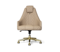 Atlas Diamond Stitch Leather Executive Office Chair with Brass Base