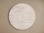 Danny Round Coffee Table with Marble Top & Oak Wood Base Living Room Center Tea Table