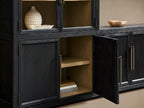 Hattie Arched Glass Cabinet 3-Piece Wall Unit with Oak Media Console