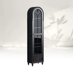 Hattie II Glass tall Display Cabinet Wood Classical European Design