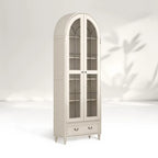 Hattie II Glass tall Display Cabinet Wood Classical European Design