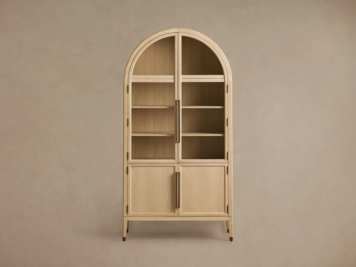 Hattie Solid Oak Glass Display Cabinet