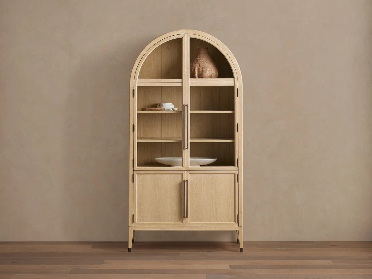 Hattie Solid Oak Glass Display Cabinet