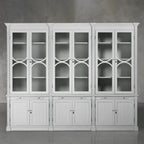 Modulare Vitrine mit Glasfront aus Pappelholz, Bücherregal für den Wohnbereich, Hochschrank aus Pappelholz