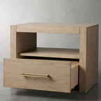Palmer Storage Nightstand with Parsons Wood Bedside Nightside Table 1-Drawer Cabinet