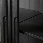 Avenue Ash Wood Tall Display Cabinet with Glass Doors Living Side Cabinet