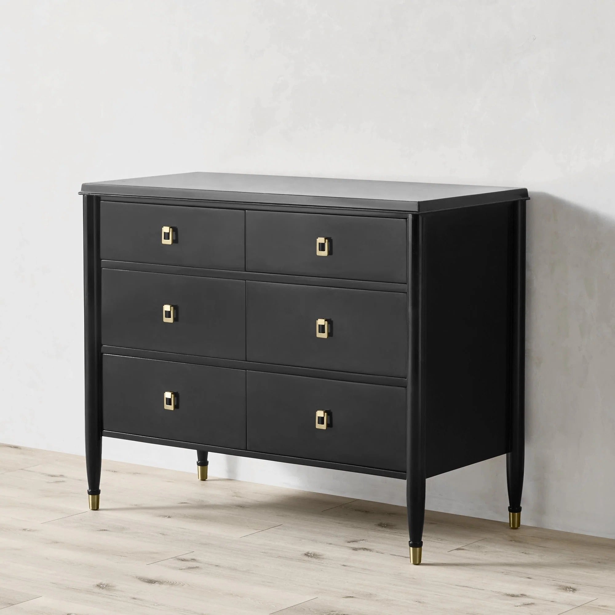 Commode à six tiroirs Lavenir Wood, style français, minimalisme moderne, meuble de rangement pour entrée