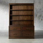 Tremont Mindi Wood Bookcase File Cabinets Mid-Century Tall Display Cabinets Sideboards