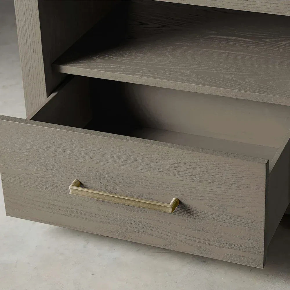 Palmer Storage Nightstand with Parsons Wood Bedside Nightside Table 1-Drawer Cabinet