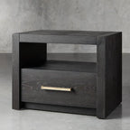 Palmer Storage Nightstand with Parsons Wood Bedside Nightside Table 1-Drawer Cabinet