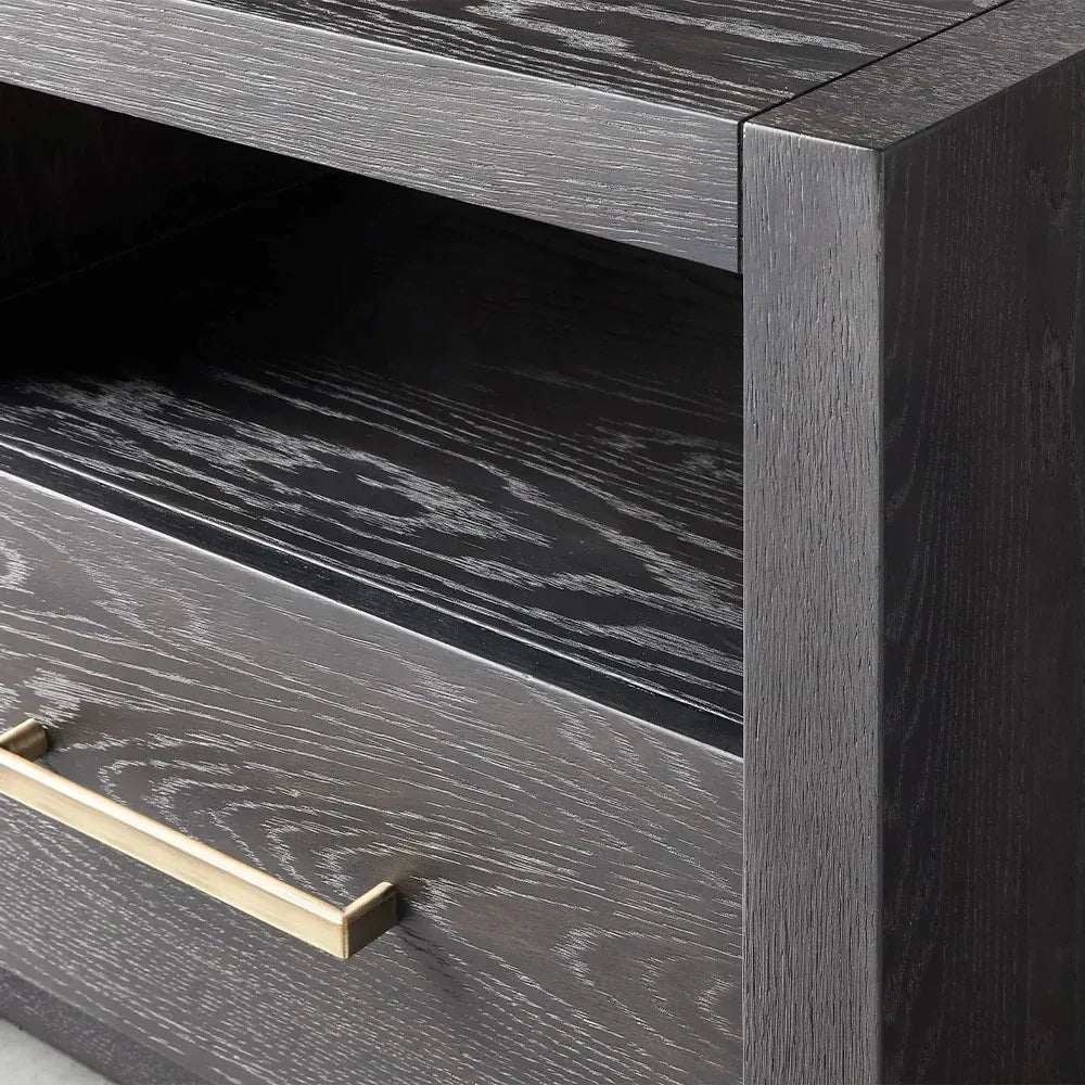 Palmer Storage Nightstand with Parsons Wood Bedside Nightside Table 1-Drawer Cabinet