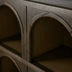 Hattie Solid Oak Arched Storage Cabinet with Six Open Arched Cubbies
