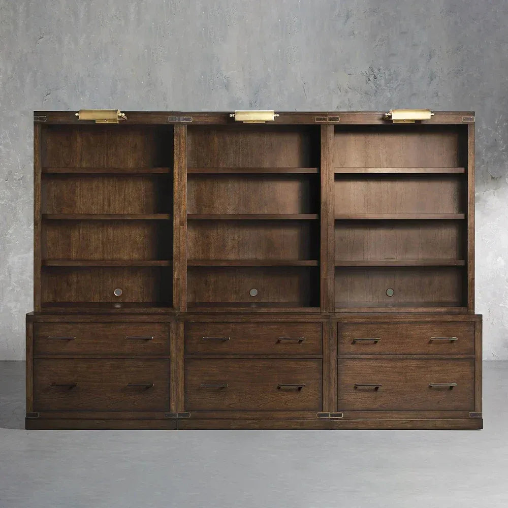 Tremont Mid-Century Tall Display Cabinets Wood Modular Bookcase File Cabinets Sideboards