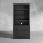 Tremont Mid-Century Tall Display Cabinets Wood Modular Bookcase File Cabinets Sideboards