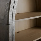 Hattie Oak Wood Open Bookcase File Cabinets Arch Design Tall Display Cabinets