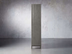 Malone Wood Storage Tall Display Cabinet Double Door Offers Bookcase with Leather Insets