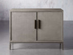Malone Holz-Buffet-Sideboard, zweitüriger Eingangsschrank mit geprägtem Shagreen-Leder
