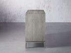 Malone Holz-Buffet-Sideboard, zweitüriger Eingangsschrank mit geprägtem Shagreen-Leder