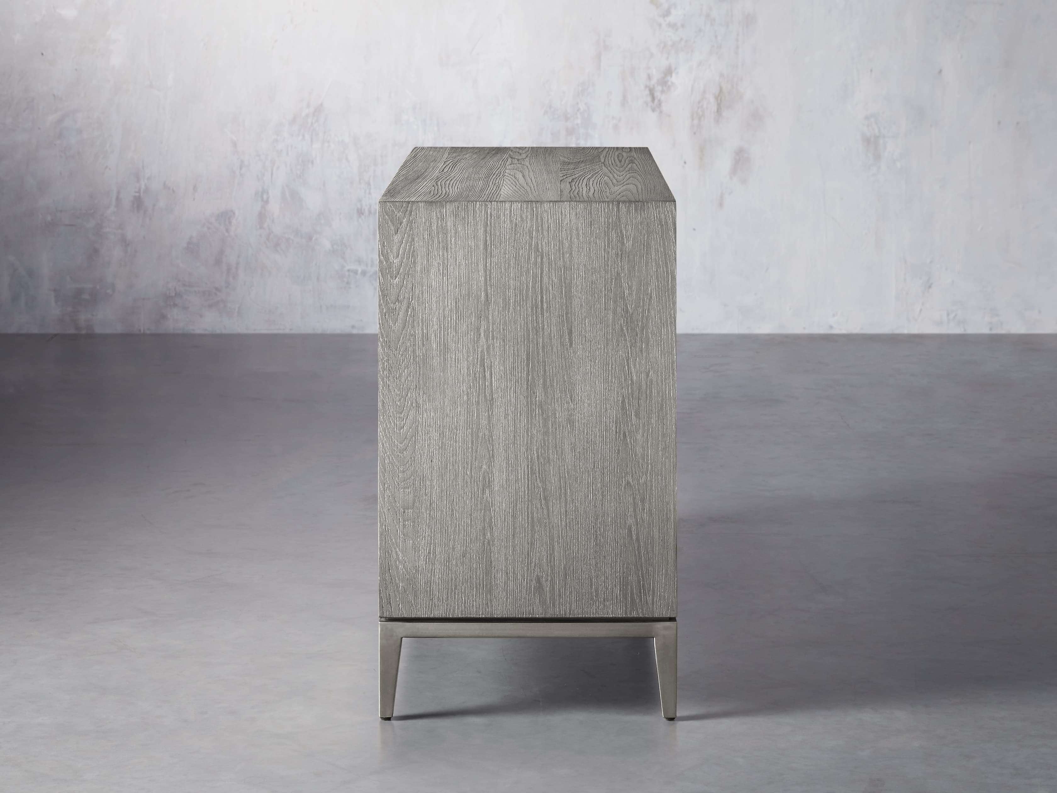 Malone Holz-Buffet-Sideboard, zweitüriger Eingangsschrank mit geprägtem Shagreen-Leder