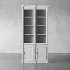 Athens Narrow Display Tall Cabinet Neoclassical Bookcase Poplar Wood Vintage Living Side Cabinet