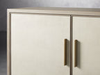Malone Holz-Buffet-Sideboard, zweitüriger Eingangsschrank mit geprägtem Shagreen-Leder