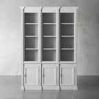 Athens Narrow Display Tall Cabinet Neoclassical Bookcase Poplar Wood Vintage Living Side Cabinet