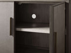 Malone Holz-Buffet-Sideboard, zweitüriger Eingangsschrank mit geprägtem Shagreen-Leder
