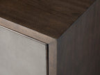 Malone Holz-Buffet-Sideboard, zweitüriger Eingangsschrank mit geprägtem Shagreen-Leder