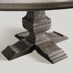 Cerea Ribbon Bell'Arte Wood Round Dining Table Vintage Distressed Furniture