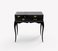 Melrose Baroque High Gloss Black Luxury Nightstand