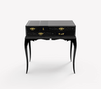Melrose Baroque High Gloss Black Luxury Nightstand