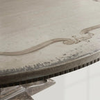 Cerea Ribbon Bell'Arte Wood Round Dining Table Vintage Distressed Furniture
