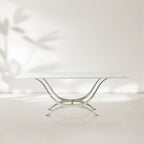 Chorda Rectangular Dining Table 84" Stoneware Tabletop Dining Table with Iron Base