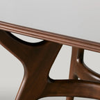 Ambra Inset Glass Top Rectangle Dining Table Modern Wood Italian Design Dining Table