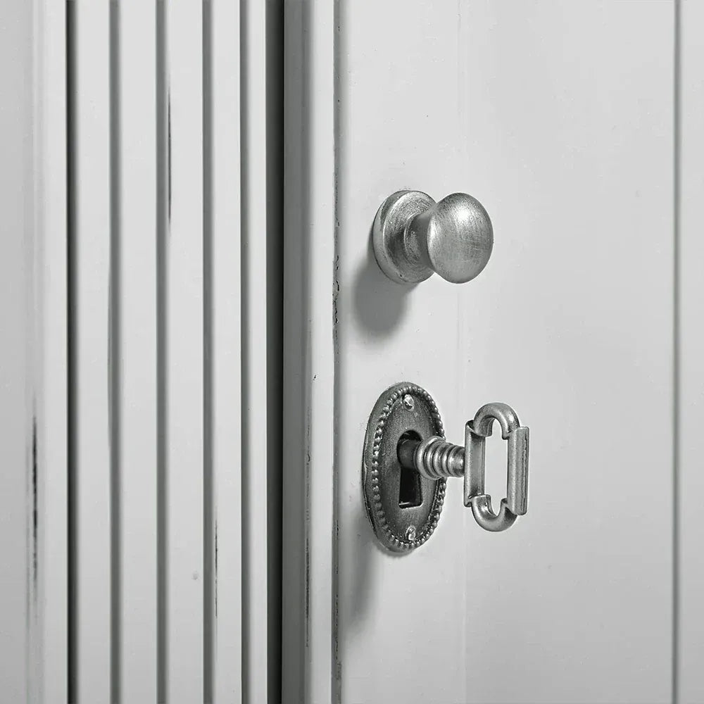 Athens Narrow Display Tall Cabinet Neoclassical Bookcase Poplar Wood Vintage Living Side Cabinet