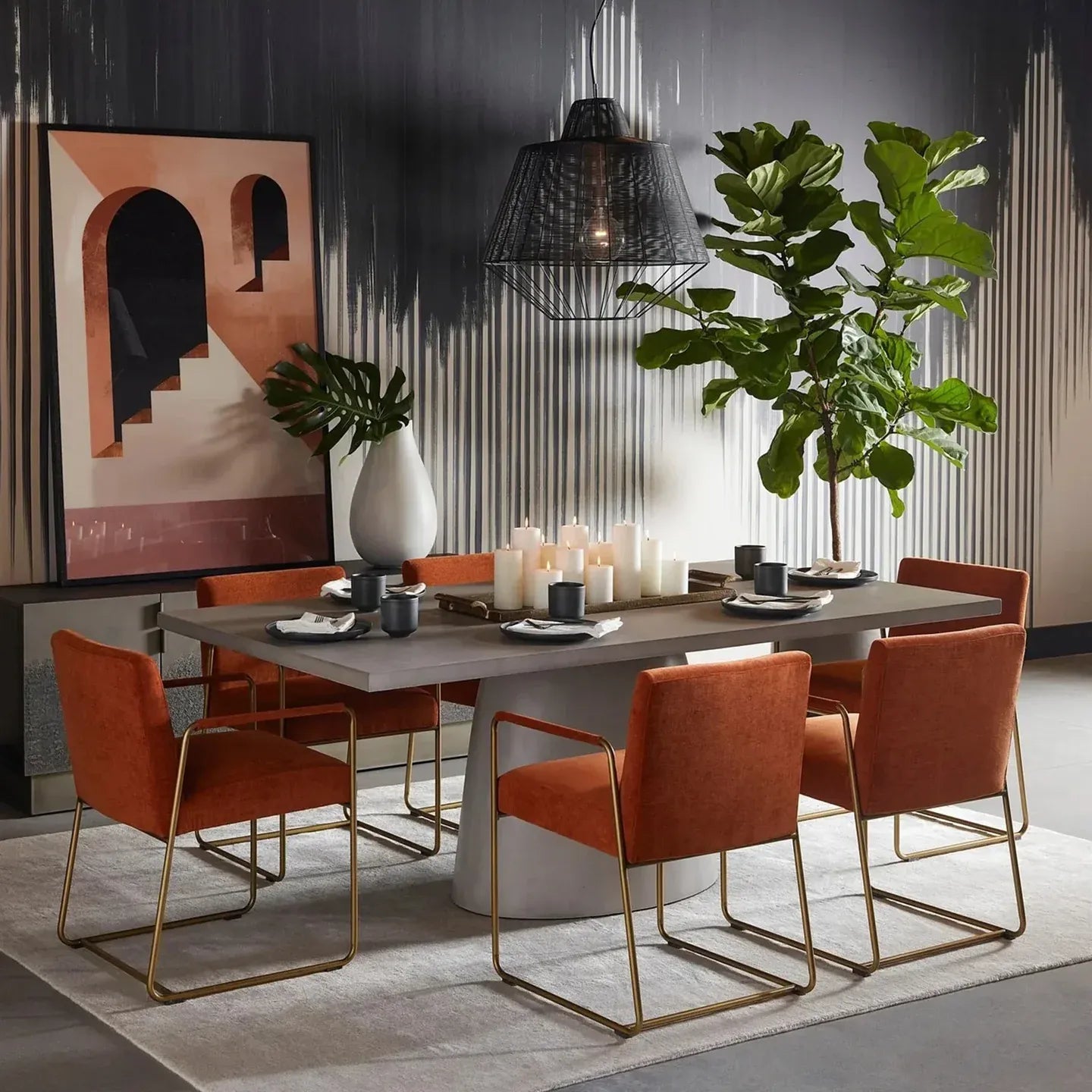 Cavallino Classico Outdoor Concrete Dining Table with Oval Base