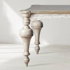 Alessia Bell'Arte Solid Poplar Wood Dining Table Antique Retro Design
