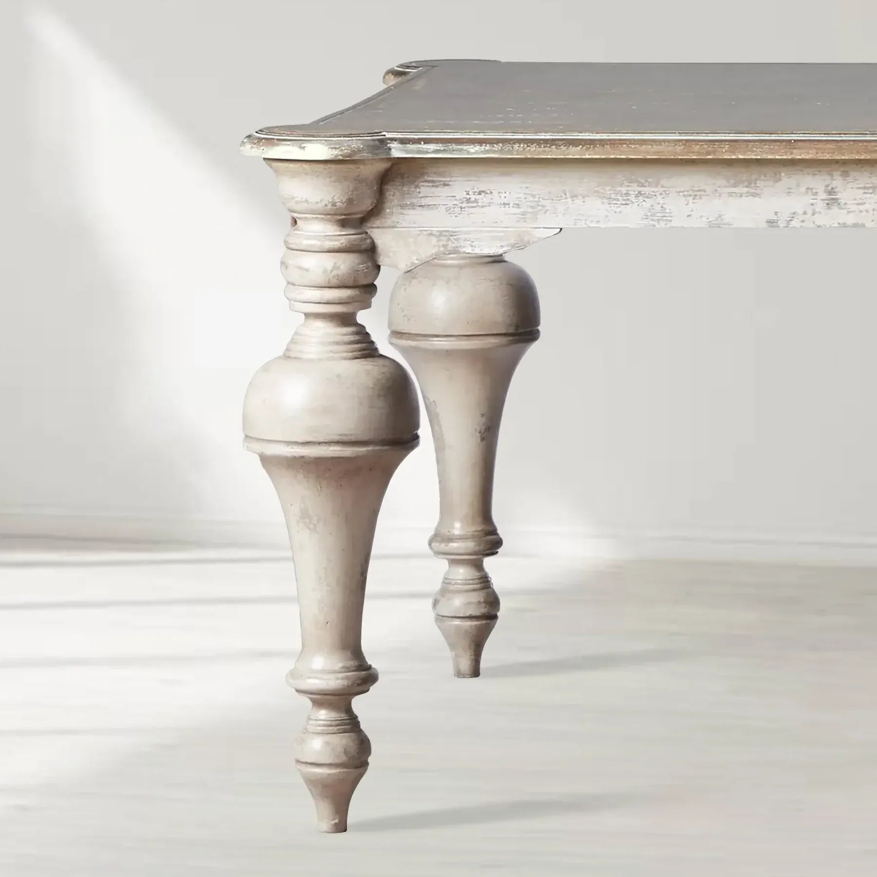 Alessia Bell'Arte Solid Poplar Wood Dining Table Antique Retro Design
