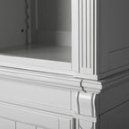 Athens Narrow Display Tall Cabinet Neoclassical Bookcase Poplar Wood Vintage Living Side Cabinet