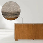 Kensley Grey Emperador Marmor Sideboard Holzbuffet Aufbewahrungsschrank